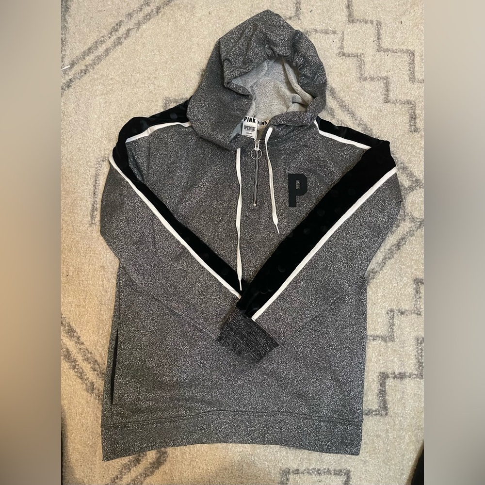 PINK Victoria’s Secret 1/4 zip metallic sweatshirt